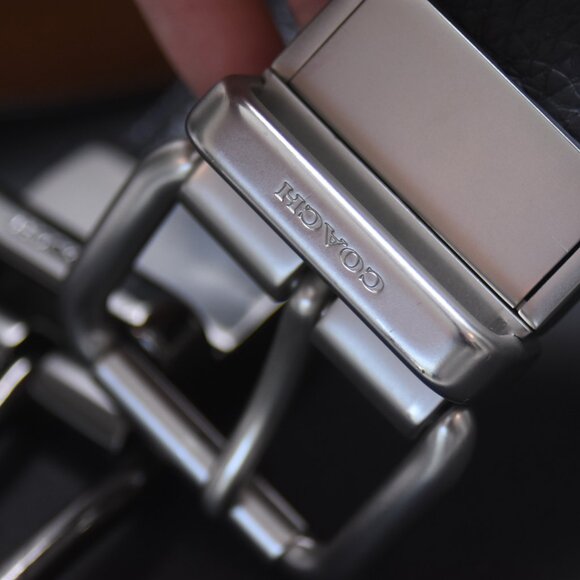 Lot of 2 COACH Reversible Belts Men's Black Brown Navy Tan 33.5"-37" - Picture 8 of 14